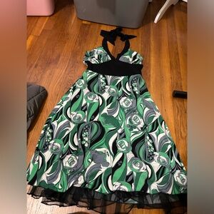 Black and green halter swirl dress!